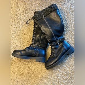 Torrid Size 9 Sweater Knee High Combat Boots